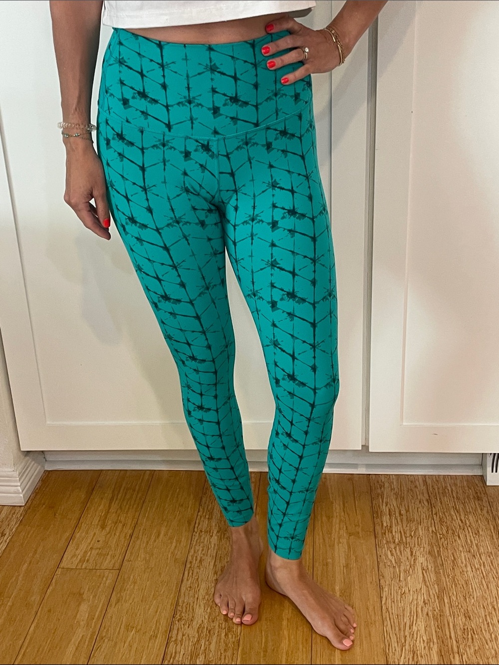 High-Rise Teal Tie-Dye Leggings